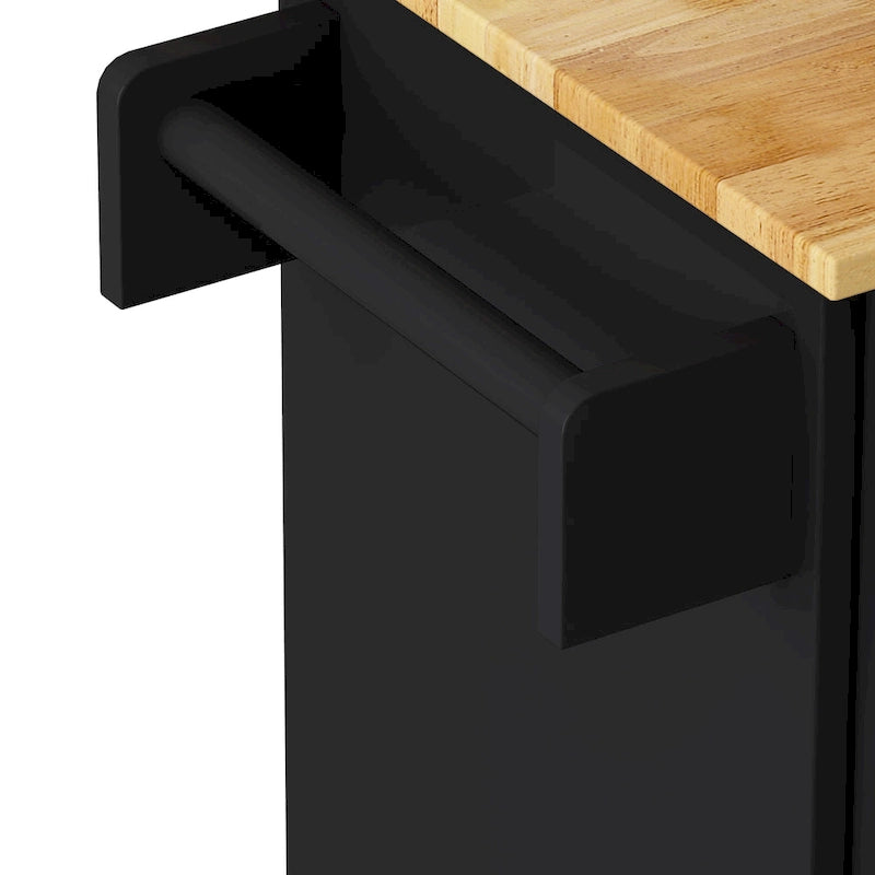 Kitchen Island Cart with 2 Door Cabinet and 3 Drawers