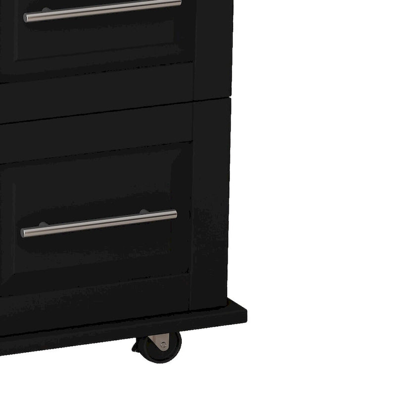 Kitchen Island Cart with 2 Door Cabinet and 3 Drawers