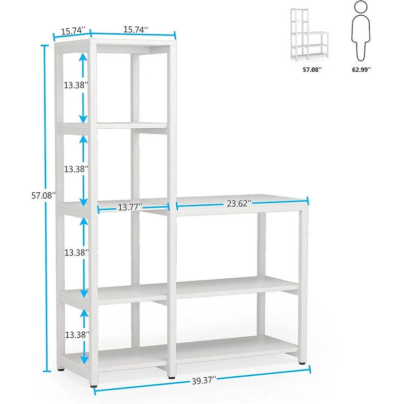 5-Tier L Shaped Kitchen Bakers Rack with Storage Shelf