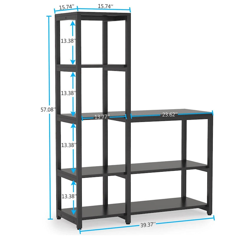 5-Tier L Shaped Kitchen Bakers Rack with Storage Shelf