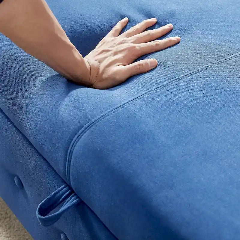 Storage Bench for Bedroom End of Bed Rolled Armed Linen Fabric Ottoman Couch Long Bench