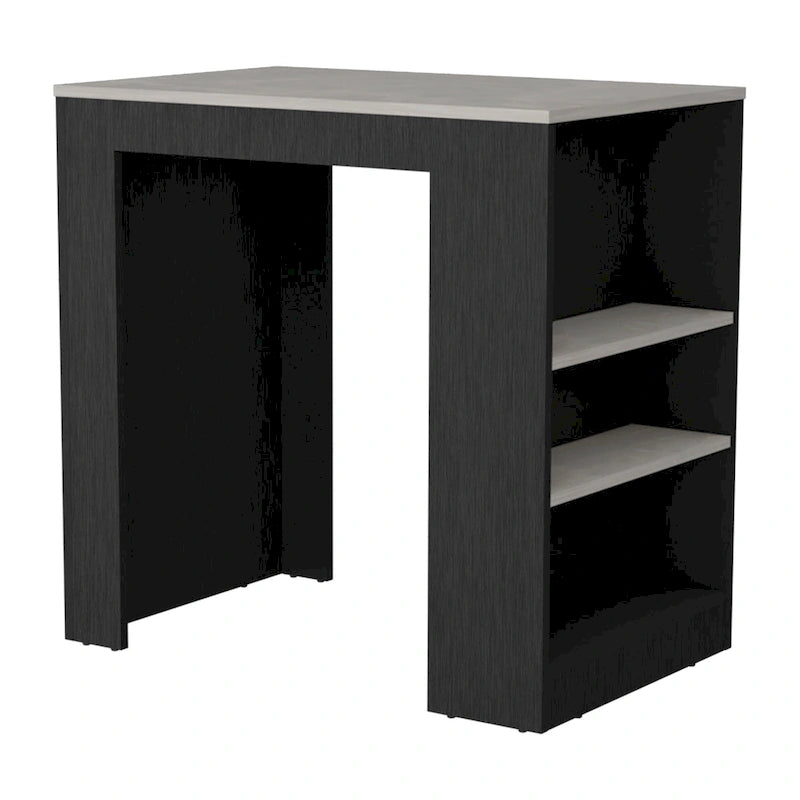 TUHOME Portree Kitchen Island with 3 Side Shelves