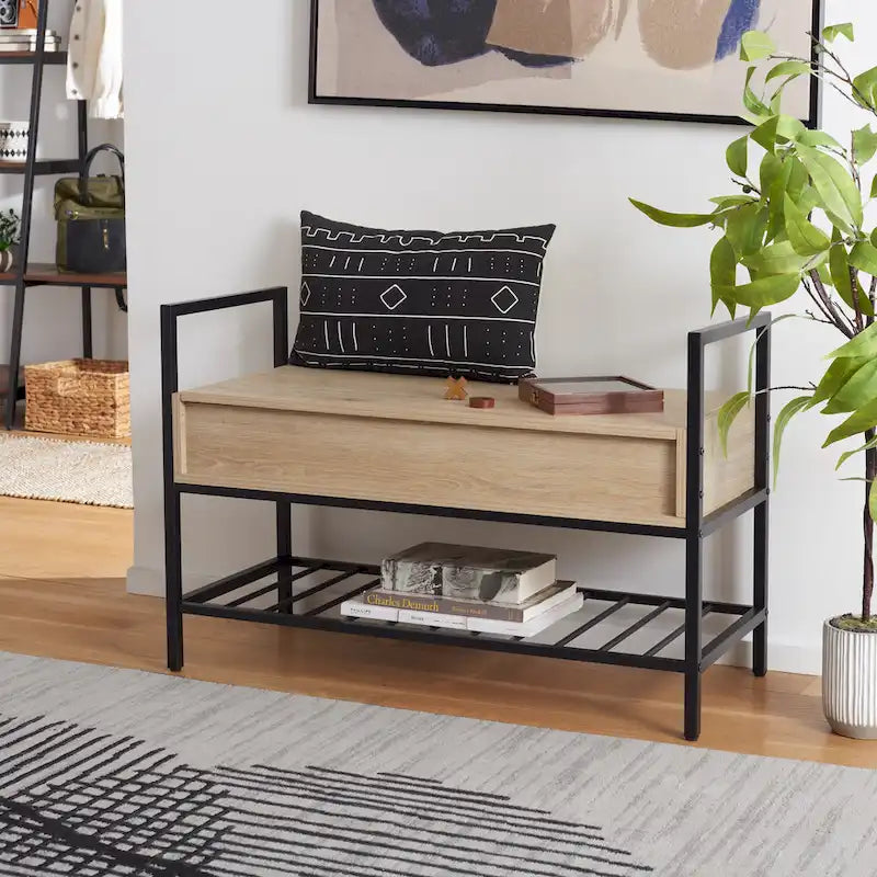 SAFAVIEH Polymnia Storage Bench - 35 W x 16 D x 24 H - 35Wx16Dx24H