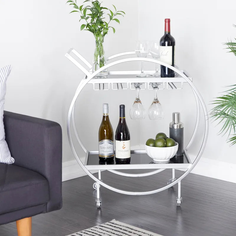 Iron Contemporary Bar Cart 30 x 27 x 15