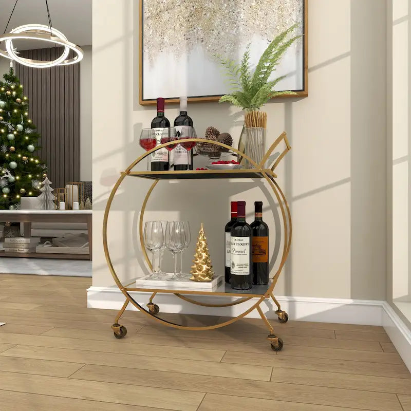 Iron Contemporary Bar Cart 30 x 27 x 15