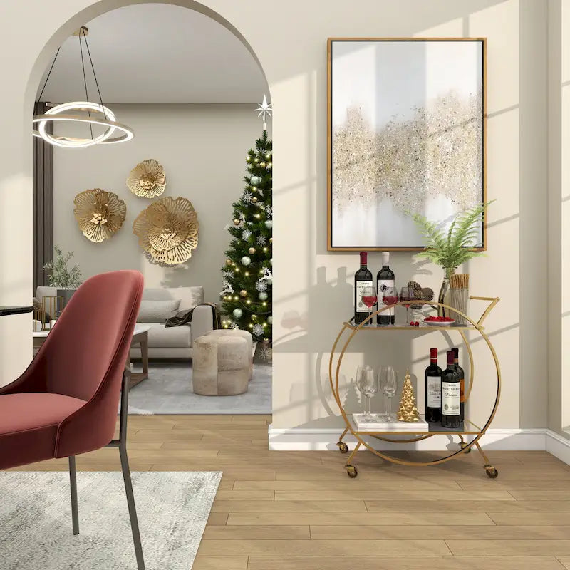 Iron Contemporary Bar Cart 30 x 27 x 15