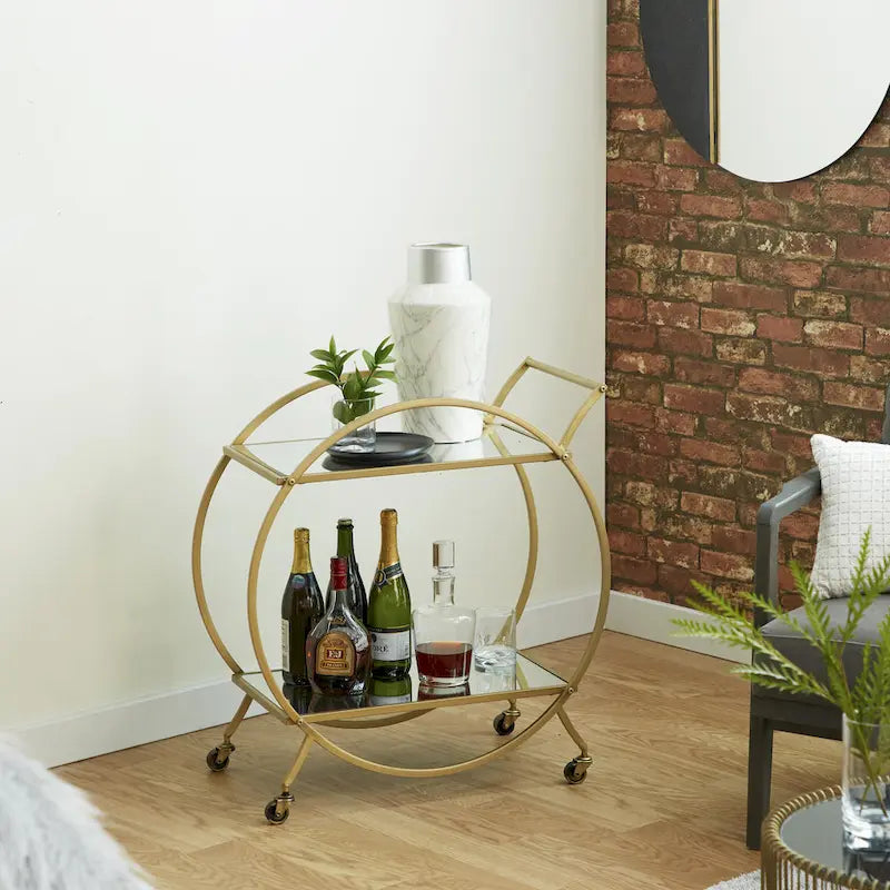 Iron Contemporary Bar Cart 30 x 27 x 15
