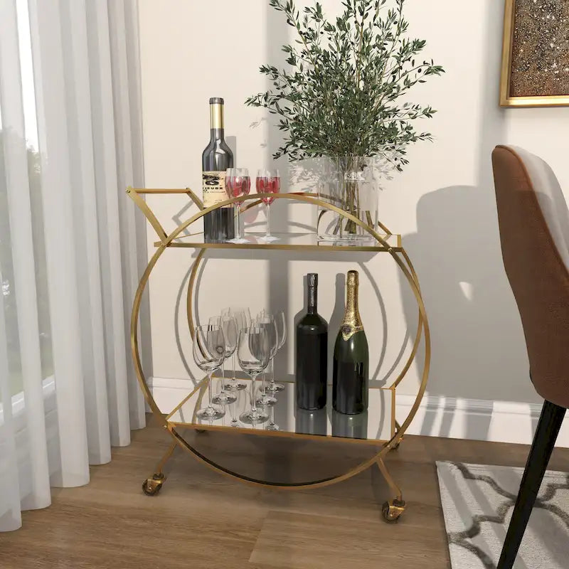 Iron Contemporary Bar Cart 30 x 27 x 15