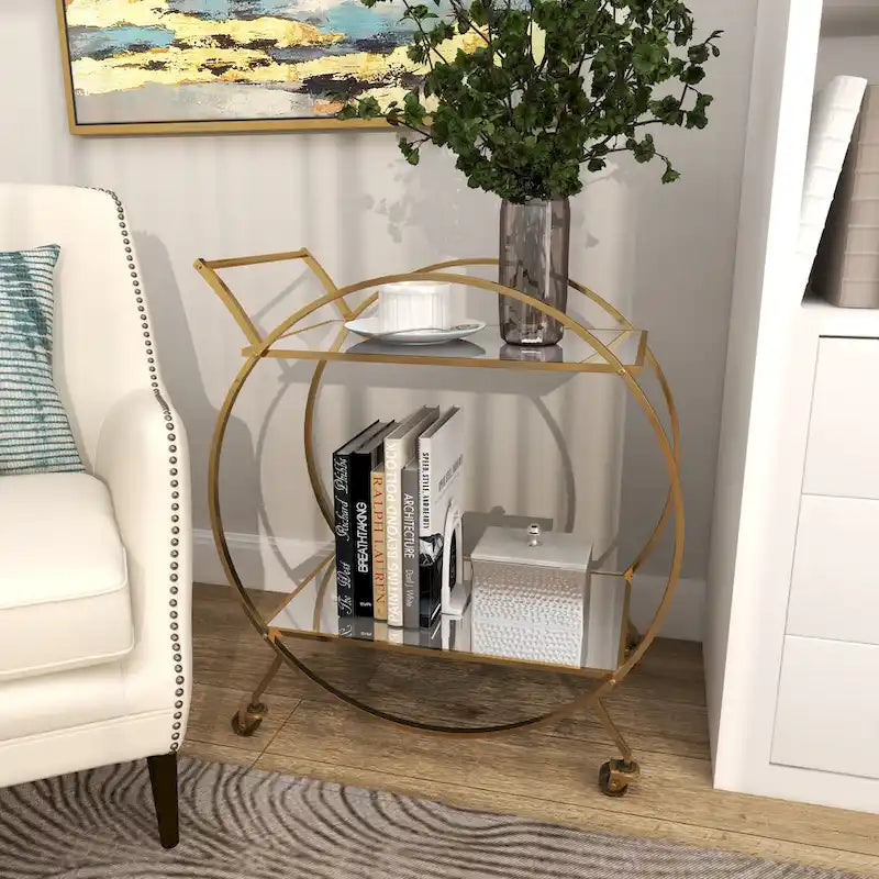 Iron Contemporary Bar Cart 30 x 27 x 15