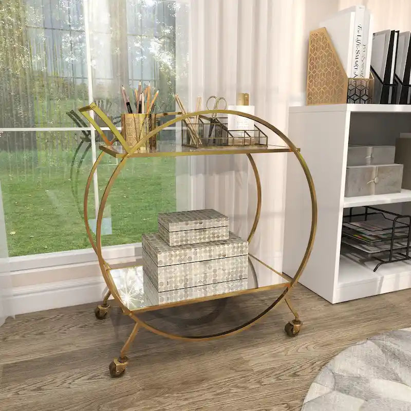Iron Contemporary Bar Cart 30 x 27 x 15