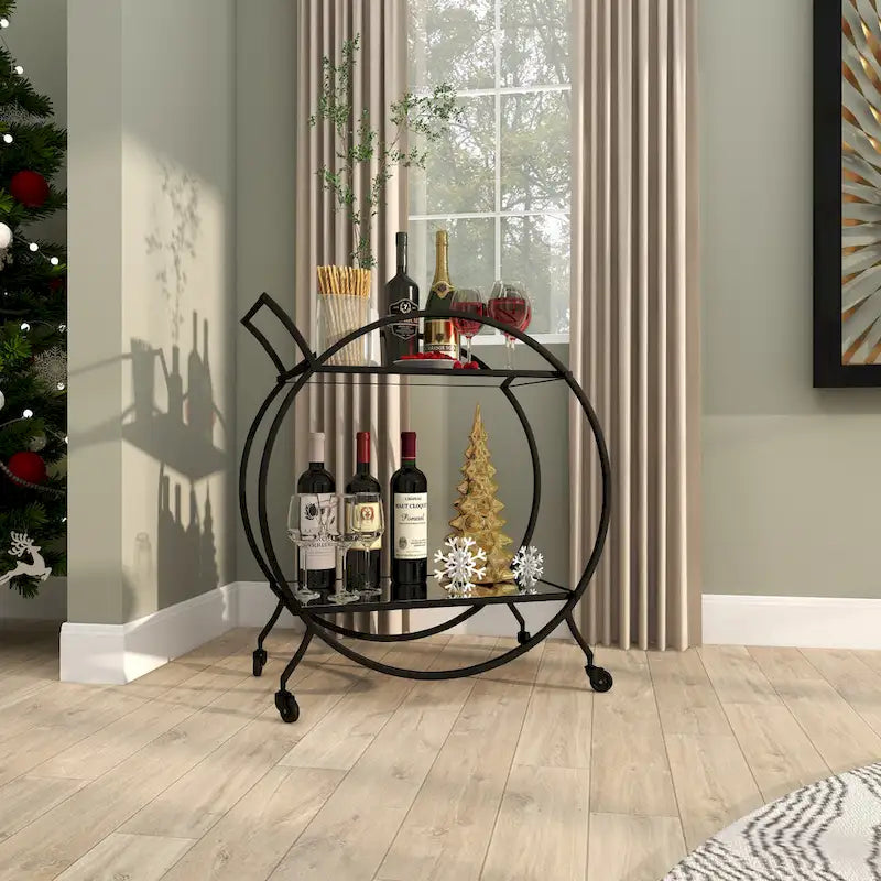 Iron Contemporary Bar Cart 30 x 27 x 15