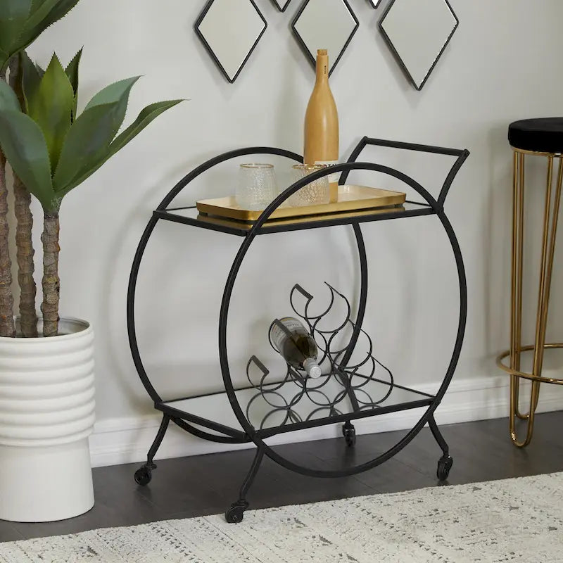 Iron Contemporary Bar Cart 30 x 27 x 15