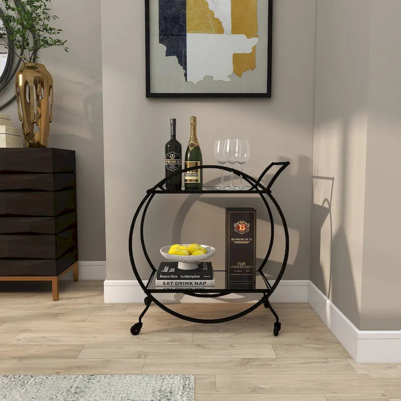 Iron Contemporary Bar Cart 30 x 27 x 15