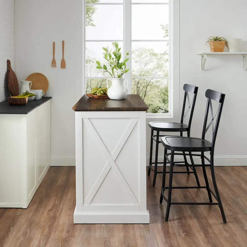 Crosley Clifton Kitchen Island W/Camille Stools - 50d x 47.75w x 36.25h