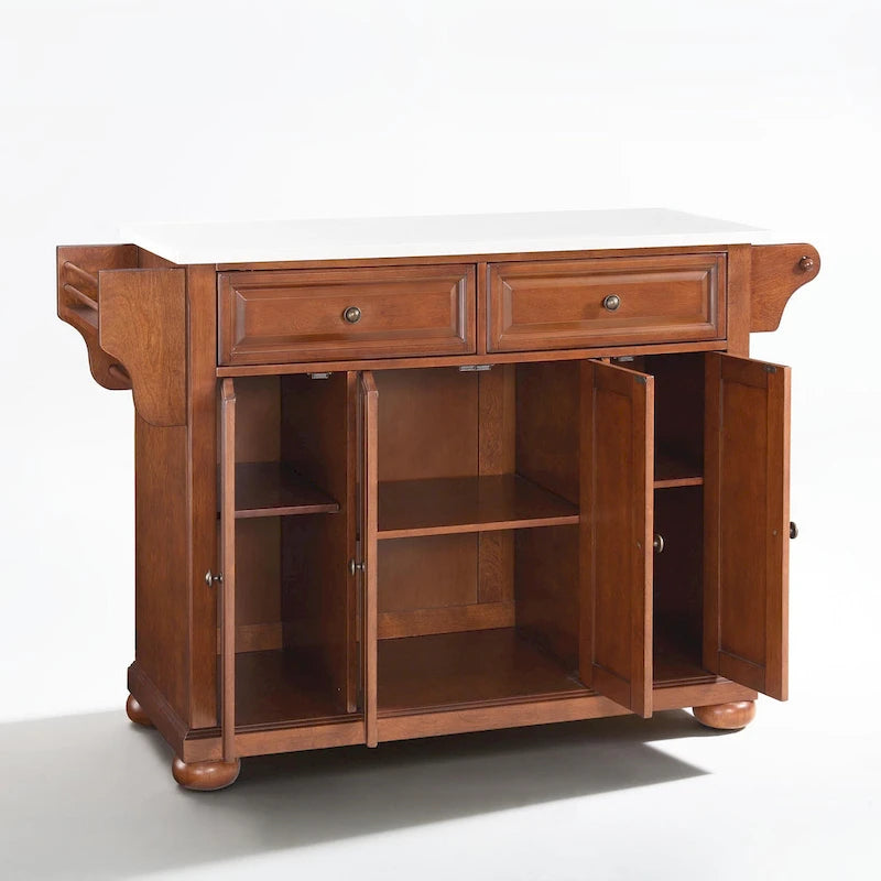 Crosley Alexandria Granite Top Full Size Kitchen Island/Cart - 52 W x18 D x 34 H