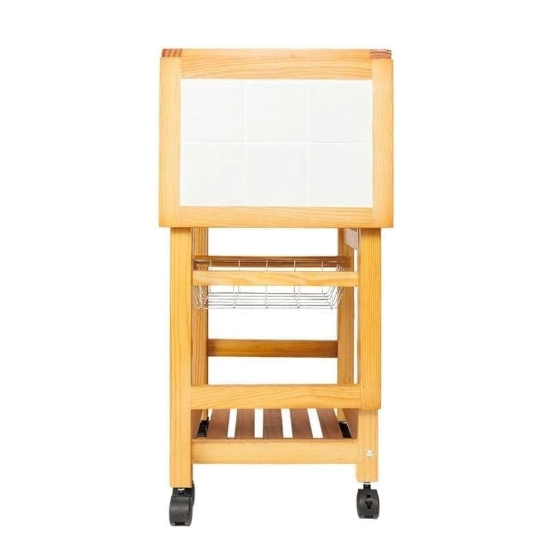 Portable Rolling Drop Leaf Kitchen Storage Trolley Cart