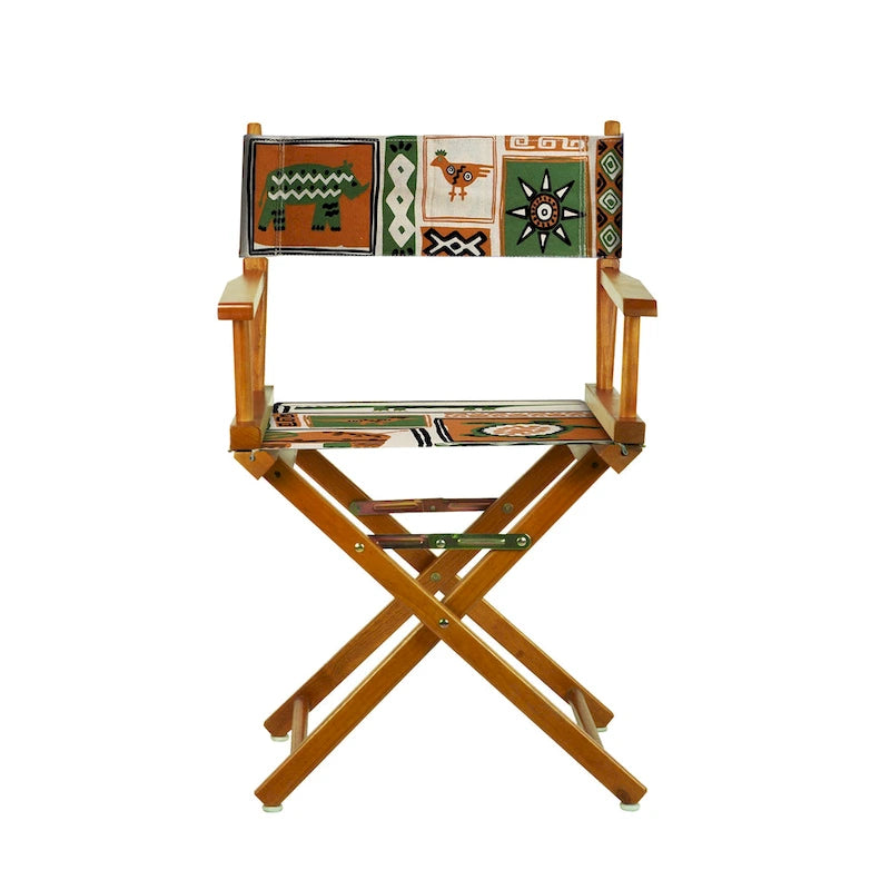 18 Director's Chair Honey Oak Frame-Congo BongoNatural - 21.75W x 17D x 33.75H