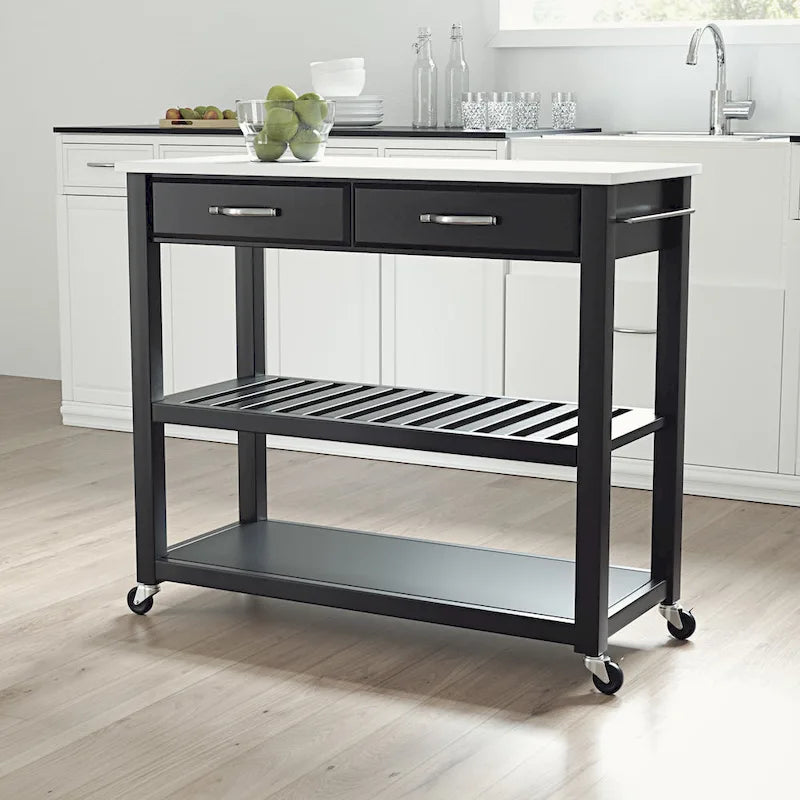 Crosley Full Size Granite Top Kitchen Prep Cart - 43W x 17D x 35H