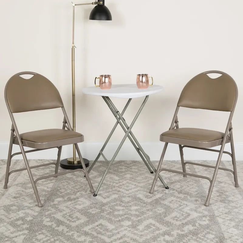 2 Pack Extra Large Ultra-Premium Triple Braced Folding Chair