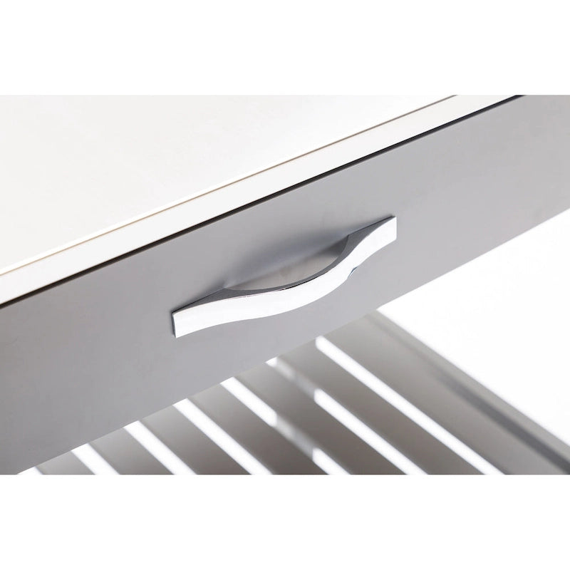 Holland Kitchen Cart With Stainless Steel Top