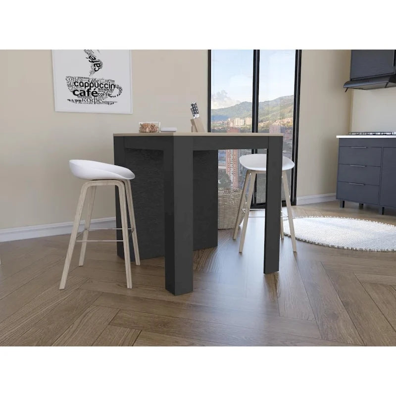 TUHOME Tanna Kitchen Counter Island with 3 Shelves - 36 W x 31L