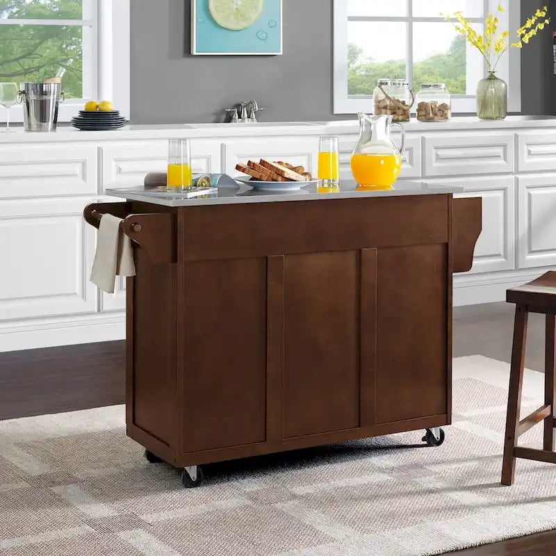 Crosley Eleanor Stainless Steel Top Kitchen Cart - 18d x 51.5w x 35.25h