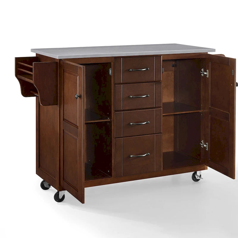Crosley Eleanor Stainless Steel Top Kitchen Cart - 18d x 51.5w x 35.25h