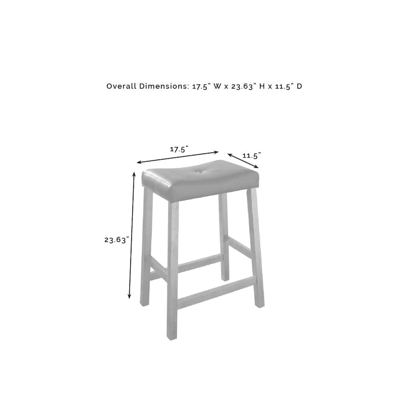 Crosley Julia Island with Upholstered Saddle Stools - 51d x 50w x 36h