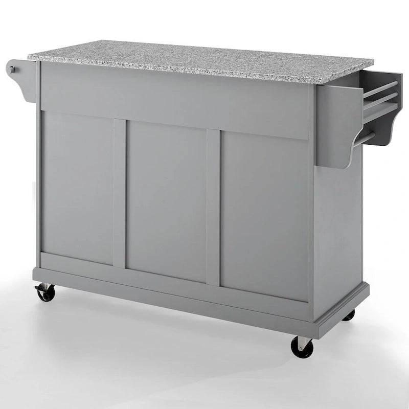 Crosley Solid Granite Top Kitchen Cart/Island In Vintage Grey - 51.5 W x 18 D x 34 H