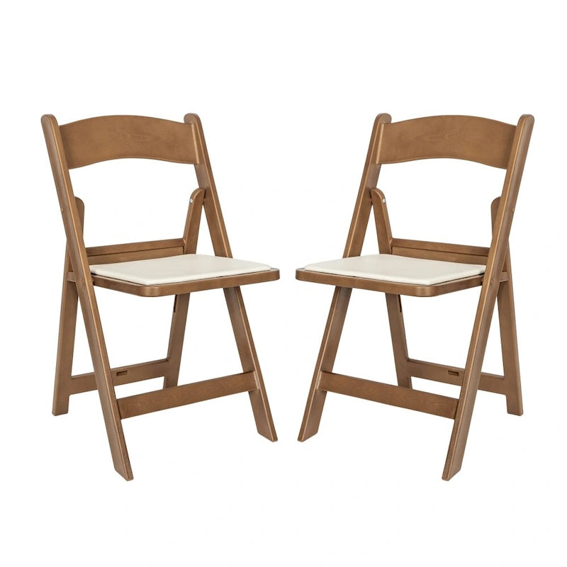 Set of 2 Folding Chairs with Padded Seats - 18D x 17.25W x 30.75H