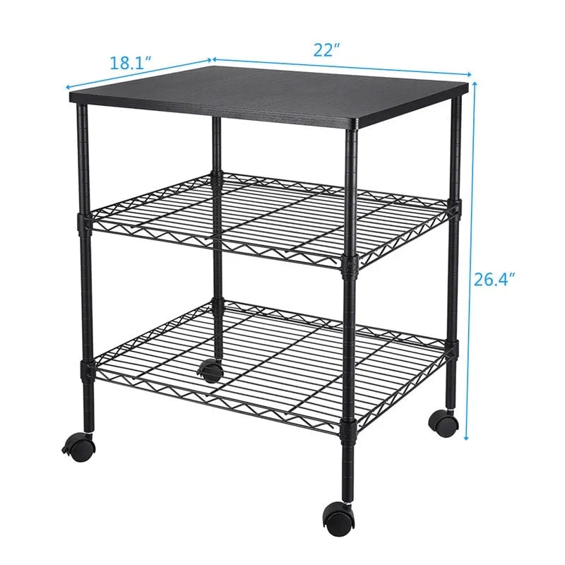 3 Tiers Rolling Storage Rack,Microwave Cart on Wheels