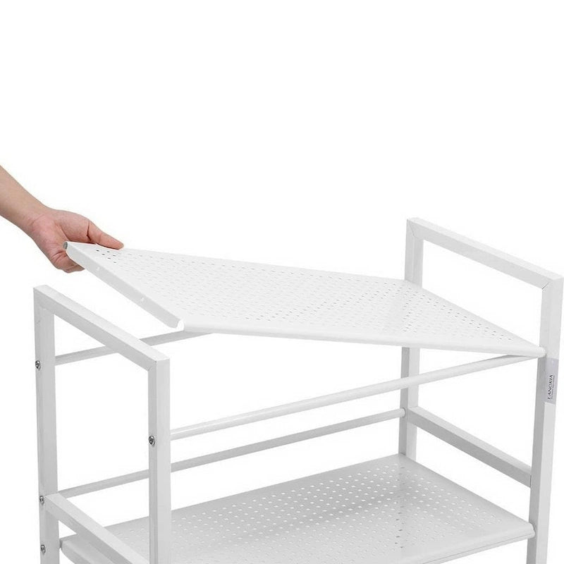 3-Tier Rolling Serving Shelf Rack Utility Storage Kitchen Island Cart