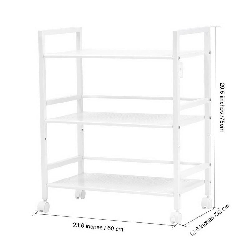 3-Tier Rolling Serving Shelf Rack Utility Storage Kitchen Island Cart