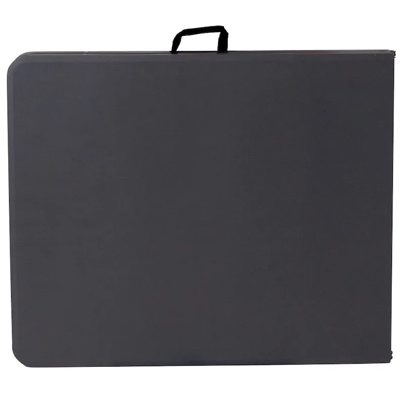 30W x 72L Bi-Fold Plastic Banquet and Event Folding Table with Carrying Handle - 72D x 30W x 29H