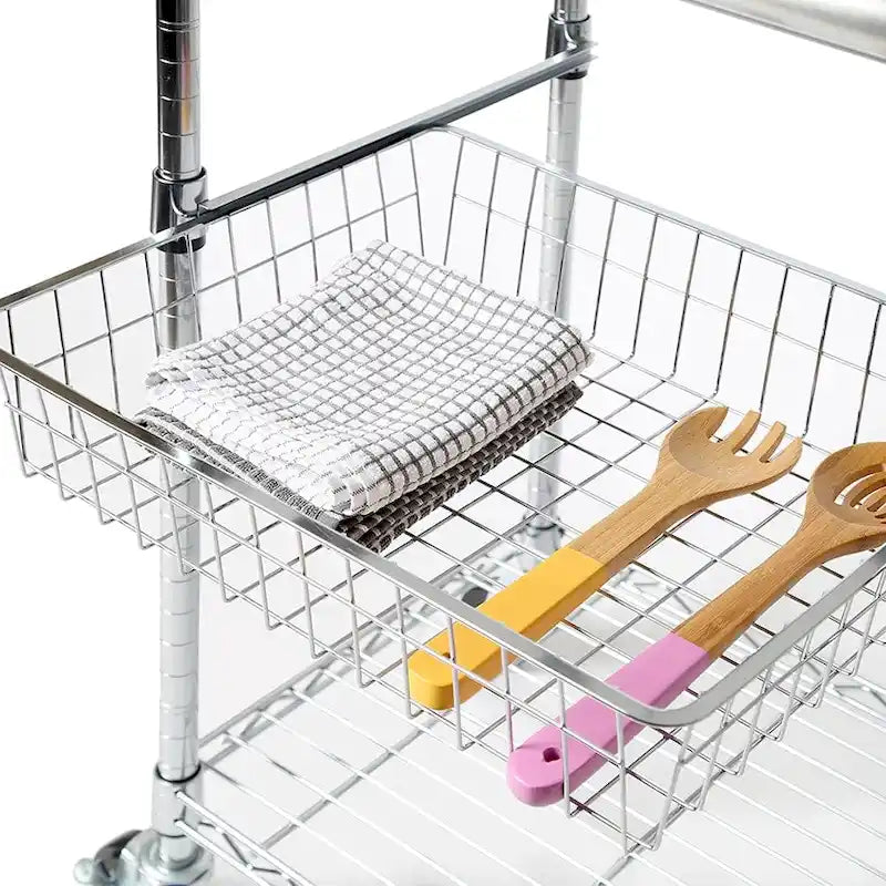 Porch & Den Allerton Stainless Steel Kitchen Work Table Cart