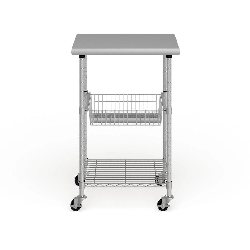 Porch & Den Allerton Stainless Steel Kitchen Work Table Cart