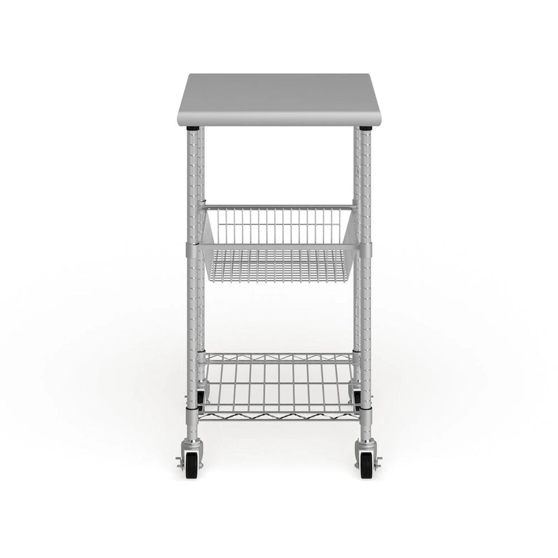 Porch & Den Allerton Stainless Steel Kitchen Work Table Cart