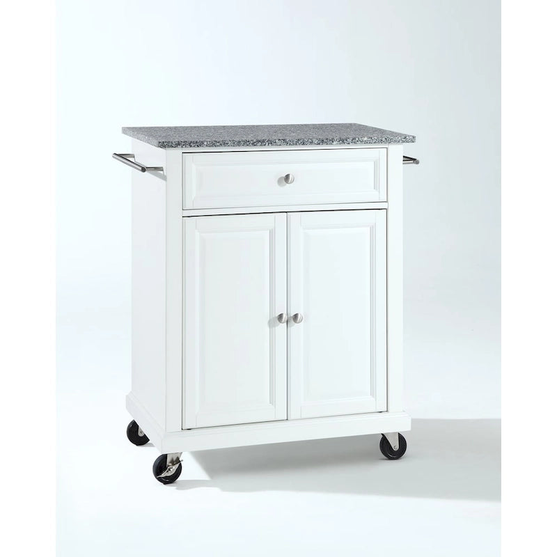 Crosley White Finish Solid Granite Top Portable Kitchen Cart/Island - 18d x 31w x 35.5h
