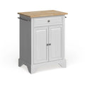 Crosley Lafayette Natural Wood Top Portable Kitchen Island in White Finish - 18d x 31w x 35h