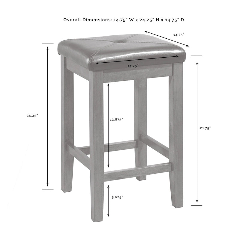 Crosley Julia Island with Upholstered Square Stools - 53d x 50w x 36h