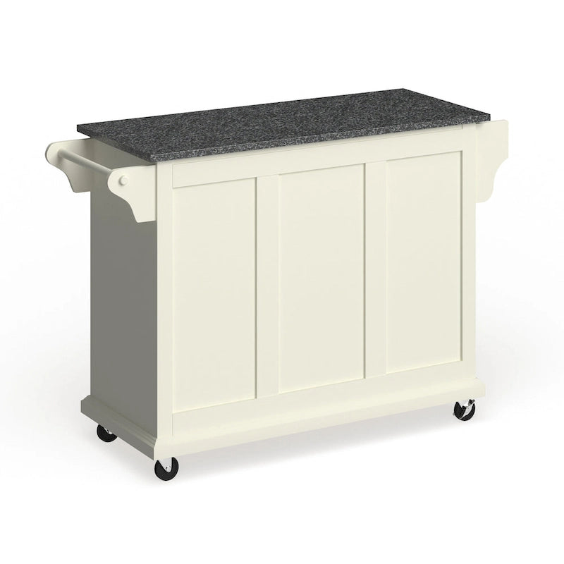 Crosley Full Size White Wood and Granite Top Kitchen Cart - 18d x 51.5w x 36h