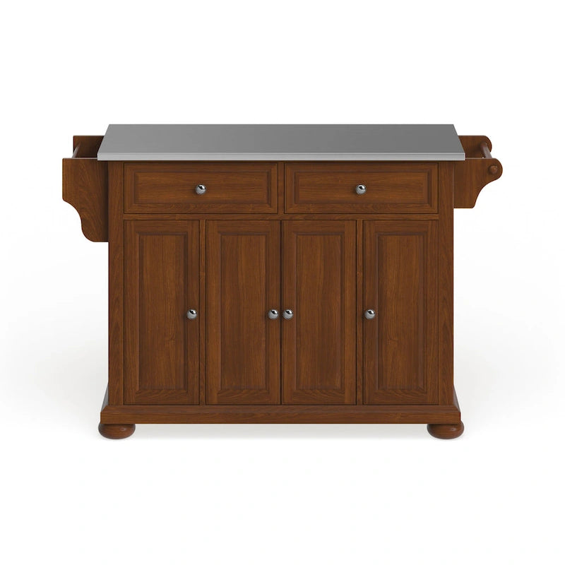 Crosley Alexandria Stainless Steel Top Full Size Kitchen Island/Cart - 18d x 51.5w x 34h