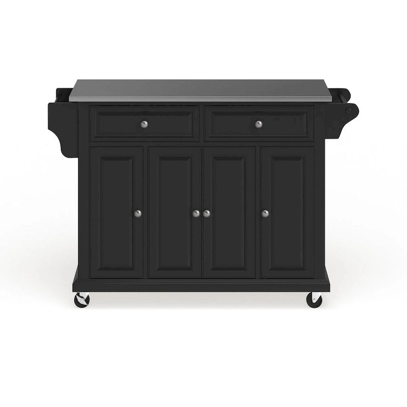 Crosley Full Size Black Finish Stainless Steel Top Kitchen Cart/ Island - 18d x 51.5w x 36h