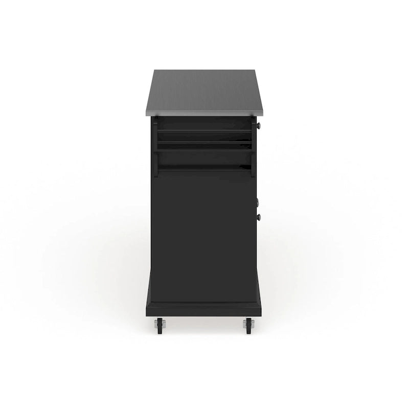 Crosley Full Size Black Finish Stainless Steel Top Kitchen Cart/ Island - 18d x 51.5w x 36h