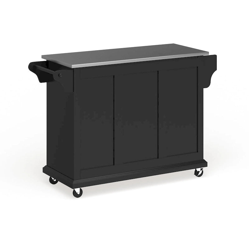 Crosley Full Size Black Finish Stainless Steel Top Kitchen Cart/ Island - 18d x 51.5w x 36h