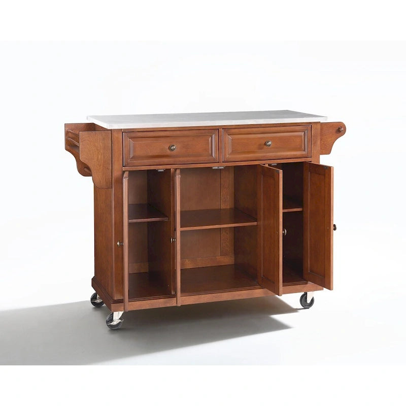 Crosley Stainless Steel Top Classic Cherry Finish Kitchen Cart/Island - 18d x 51.5w x 36h
