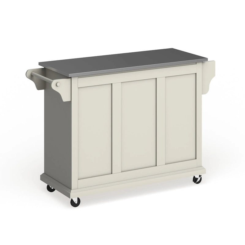 Crosley White Finish Stainless Steel Top Kitchen Cart and Island - 18d x 51.5w x 36h