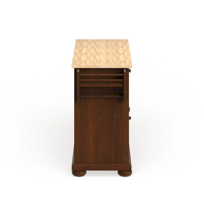 Crosley Alexandria Wood Top Full Size Kitchen Island/Cart in Classic Cherry Finish - 18d x 51.5w x 34h