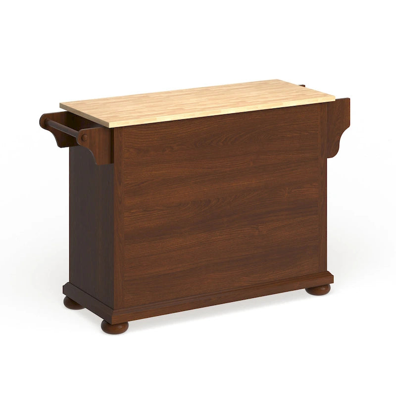 Crosley Alexandria Wood Top Full Size Kitchen Island/Cart in Classic Cherry Finish - 18d x 51.5w x 34h