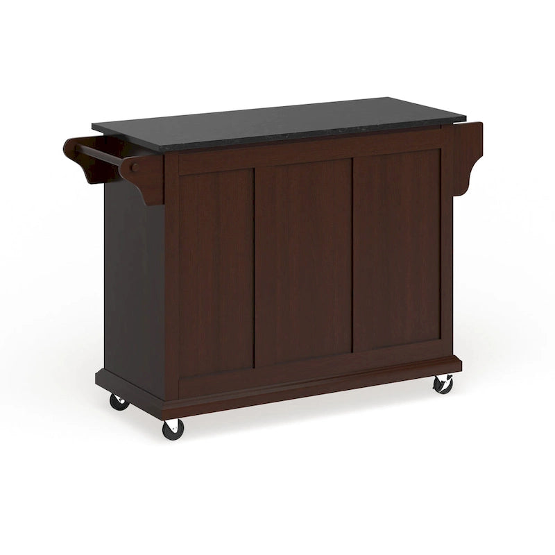 Crosley Full Size Solid Black Granite Top Kitchen Cart - 18d x 51.5w x 36h